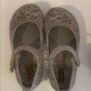 Size 9 mini melissa silver sparkly Mary Janes
